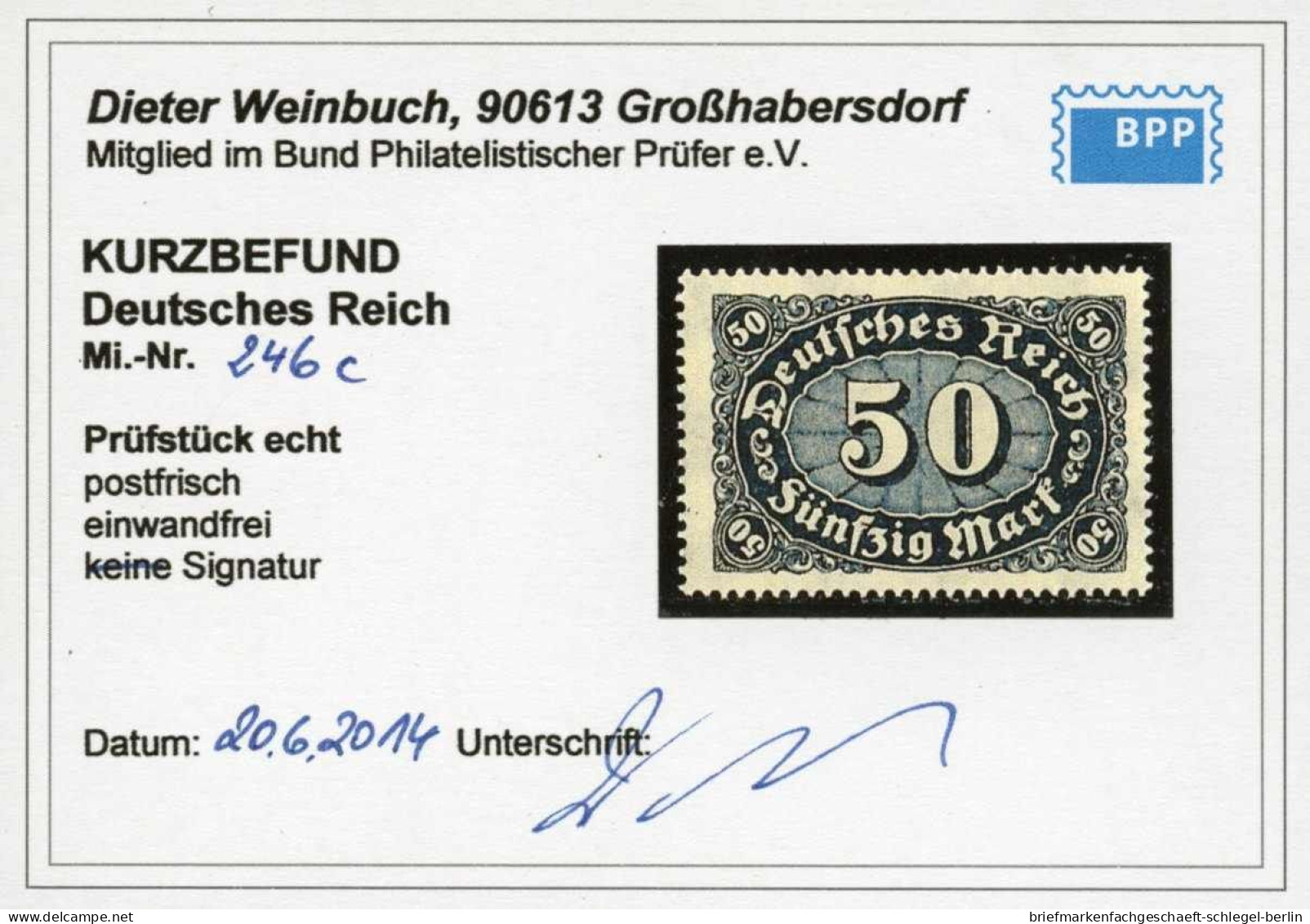 Deutsches Reich, 1922, 246 C, Postfrisch - Other & Unclassified