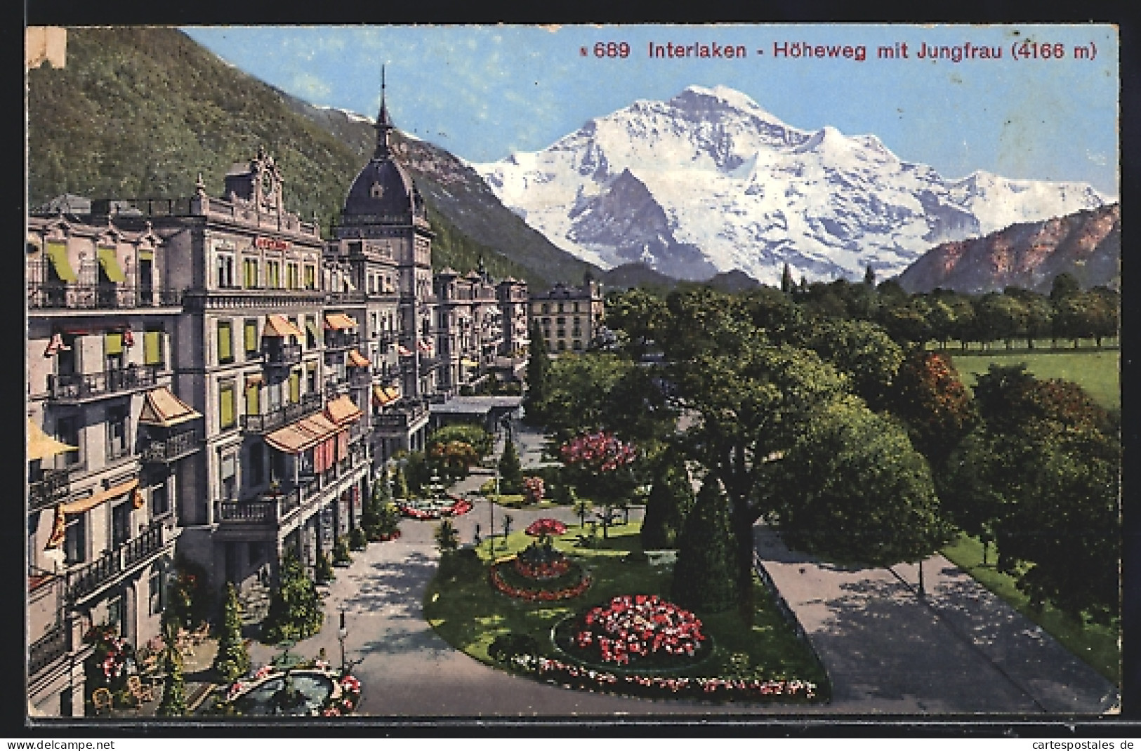 AK Interlaken, Höheweg Mit Jungfrau  - Interlaken