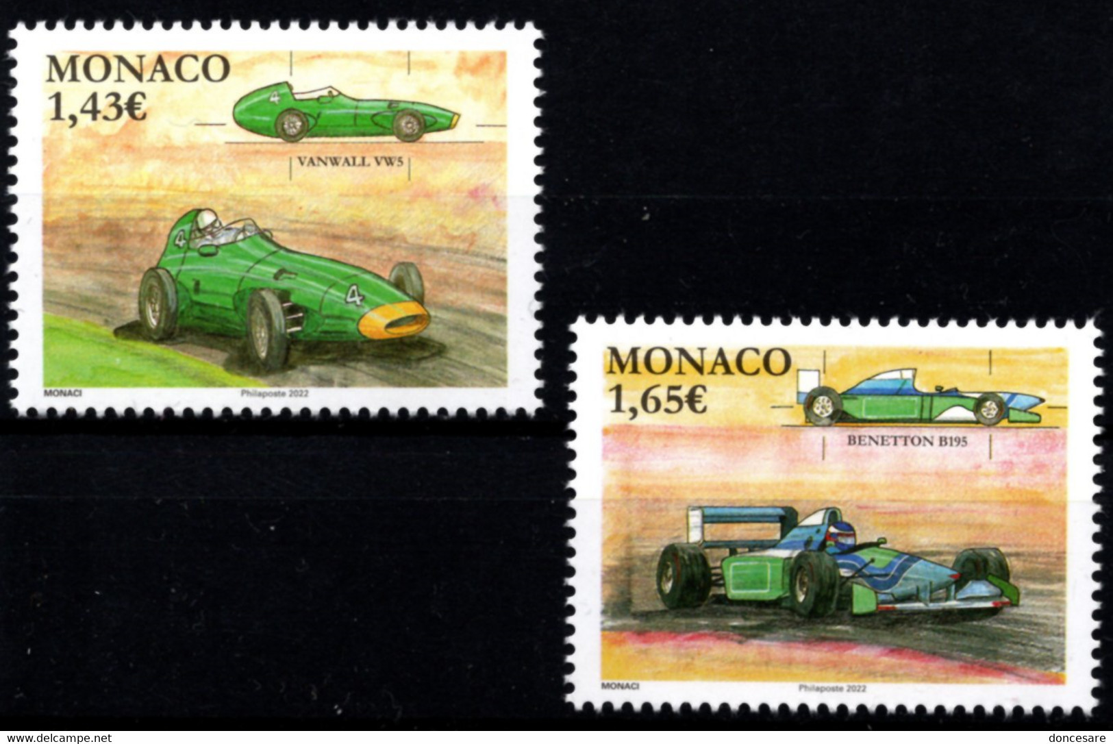 MONACO 2022 - SERIE 2 TP /  LES VOITURES DE COURSE MYTHIQUES  / Y.T. N° 3316 ET 3317 - NEUFS ** - Unused Stamps