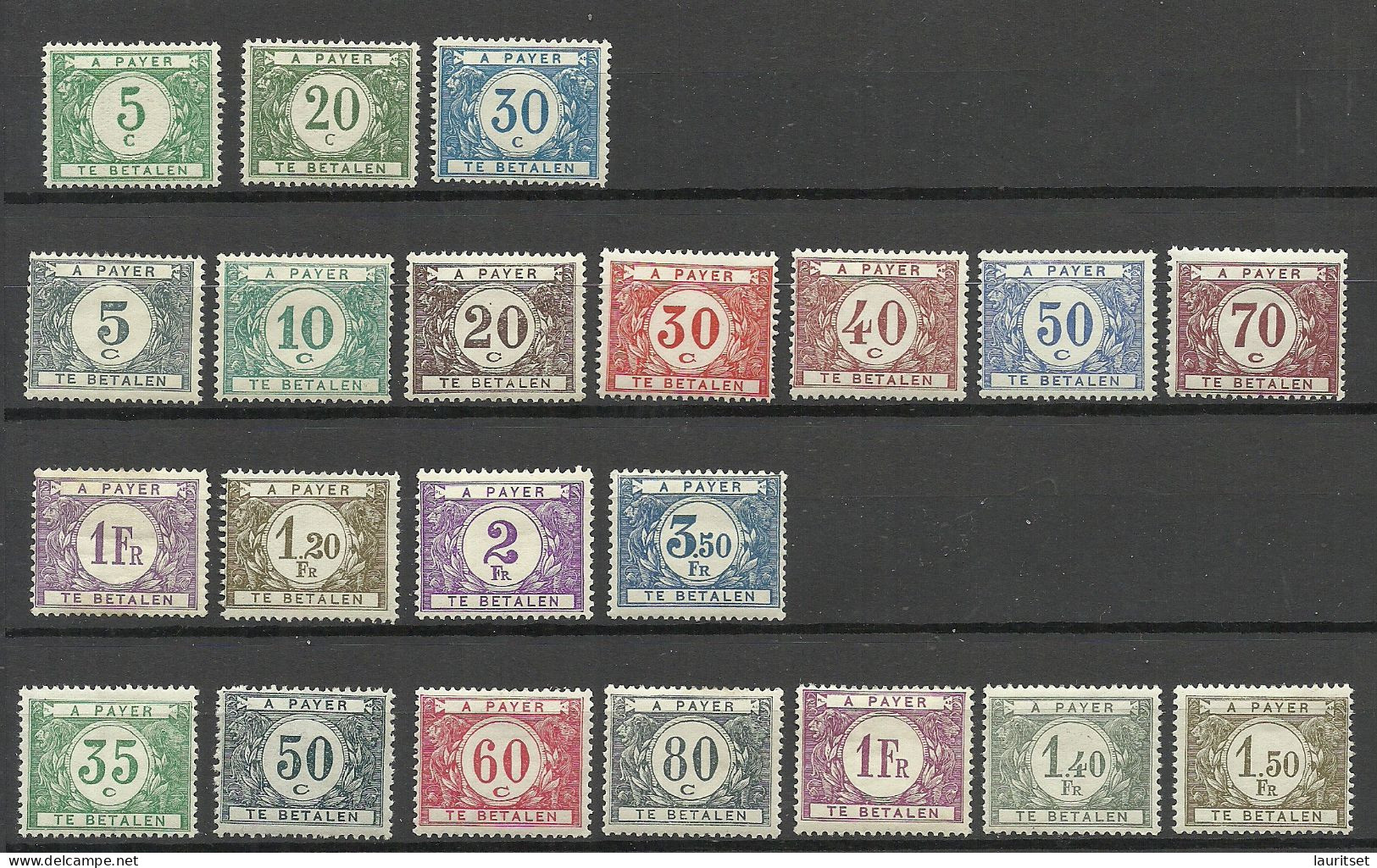 BELGIEN Belgium Belgique 1919-1938 Lot A Payer Te Betalen Portomarken Postage Due * - Postzegels