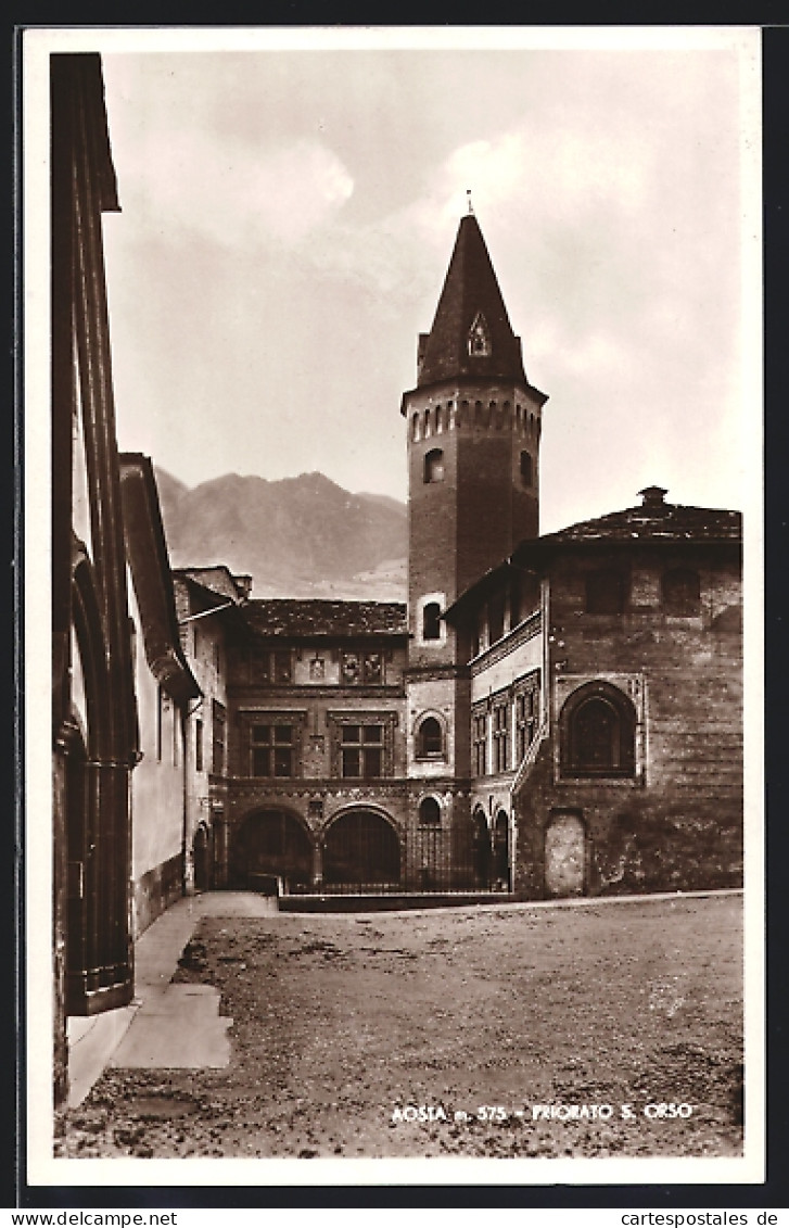 Cartolina Aosta, Priorato S. Corso  - Aosta