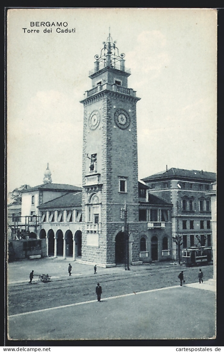 Cartolina Bergamo, Torre Dei Caduti  - Bergamo