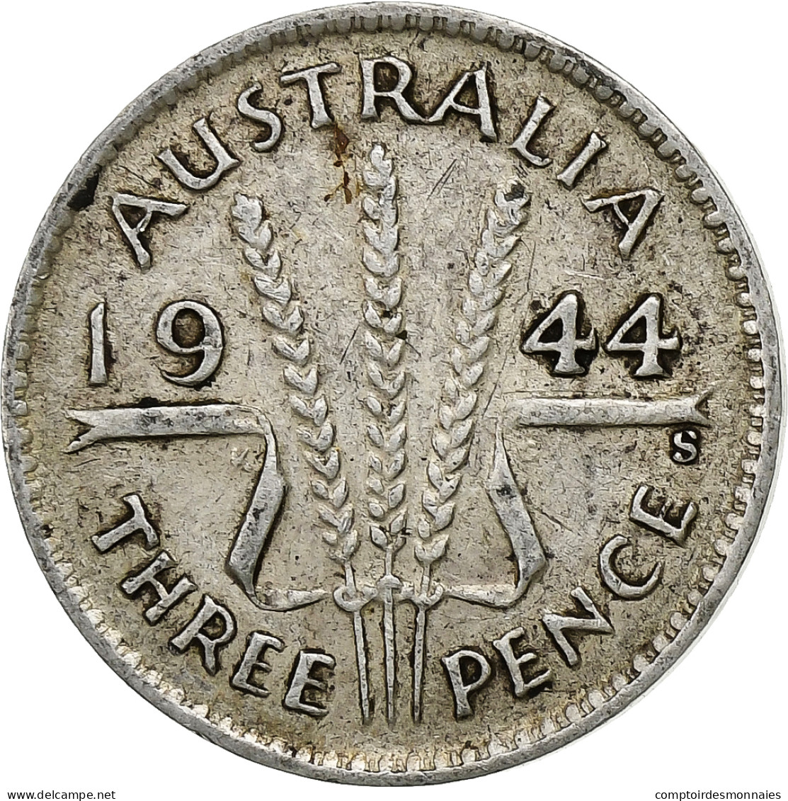 Monnaie, Australie, George VI, Threepence, 1944, TTB, Argent, KM:37 - Threepence