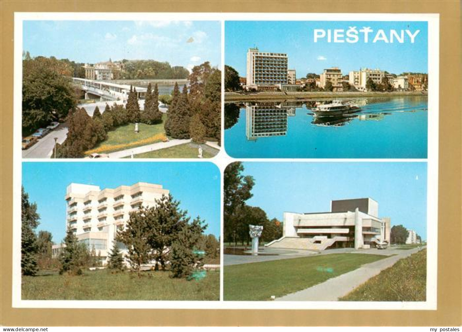 73943201 Piestany_Pistian_Poestyen_SK Teilansichten Kolonnadenbruecke - Slowakei