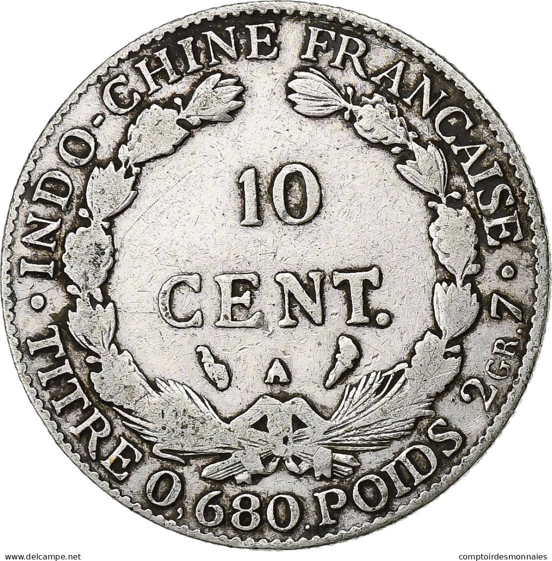 Monnaie, Indochine Française, 10 Cents, 1923, Paris, TB, Argent, KM:16.1 - Autres & Non Classés