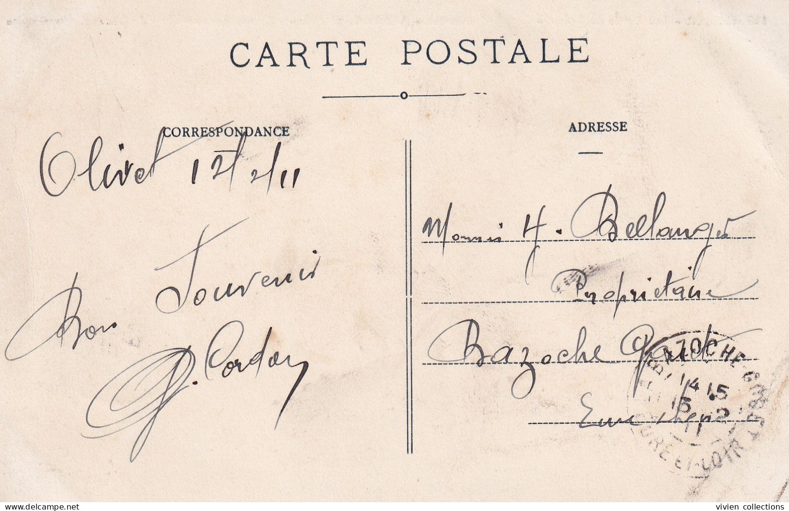 Olivet (45) Les Bords Du Loiret Grand Restaurant A Madagascar Canot Automobile J. Gouzon Propriétaire Circulée 1911 - Sonstige & Ohne Zuordnung