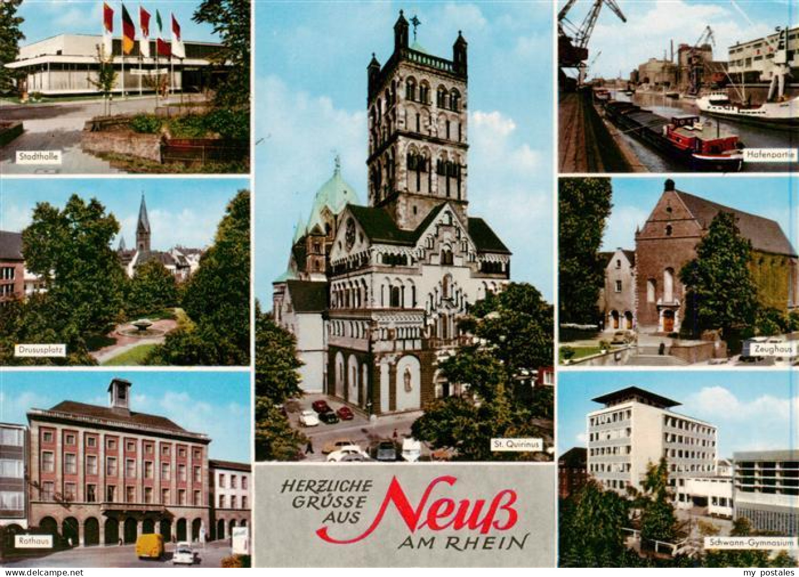73943094 Neuss Stadthalle Drususplatz Rathaus Kirche Hafen Zeughaus Gymnasium - Neuss