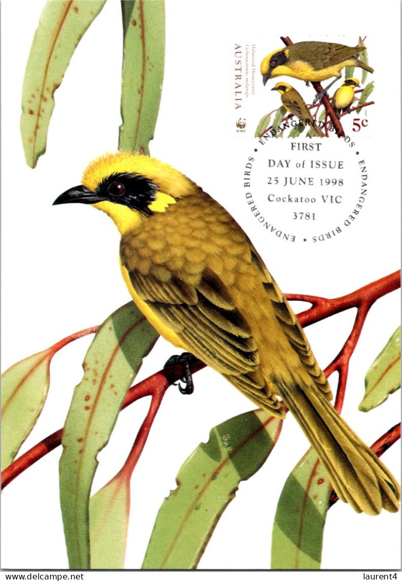 5-5-2024 (4 Z 11) Australia (1 Card) Maxicard - Endangered Birds - Helmeted Honeyeater - Maximum Cards