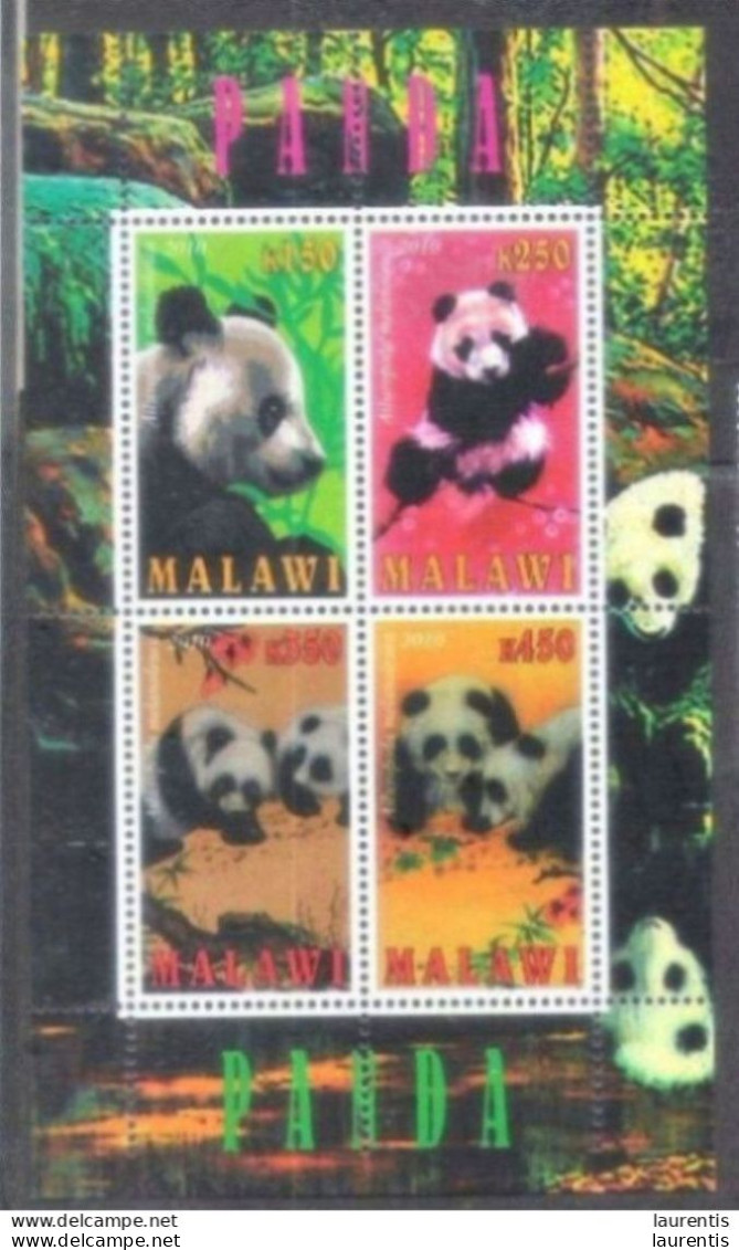 2590  Bears - Ours - Pandas - Malawi - Bloc - MNH - 2,95 - Osos