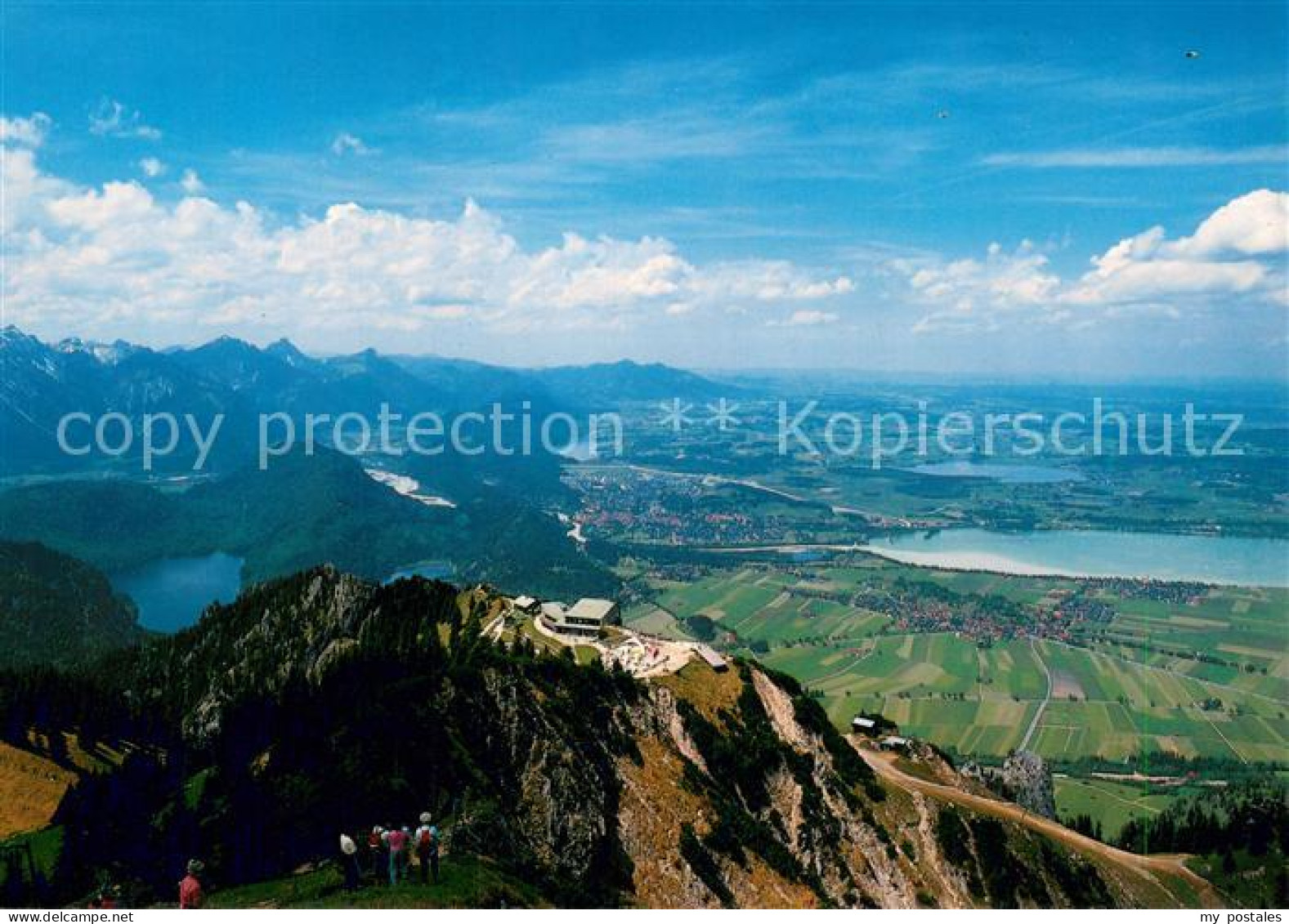 73755567 Fuessen Allgaeu Blick Vom Tegelberg Auf Bergstation Und Fuessener Land  - Füssen