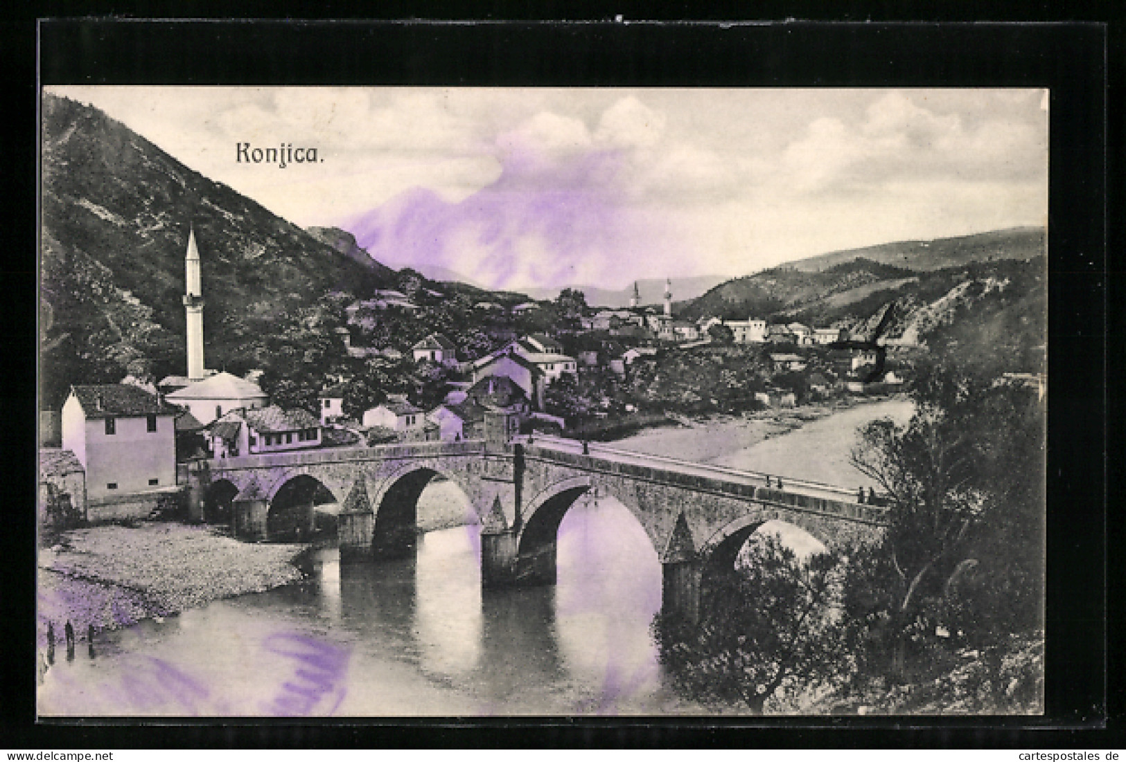 AK Konjic, Ortsansicht Mit Römischer Brücke über Die Narenta  - Bosnië En Herzegovina