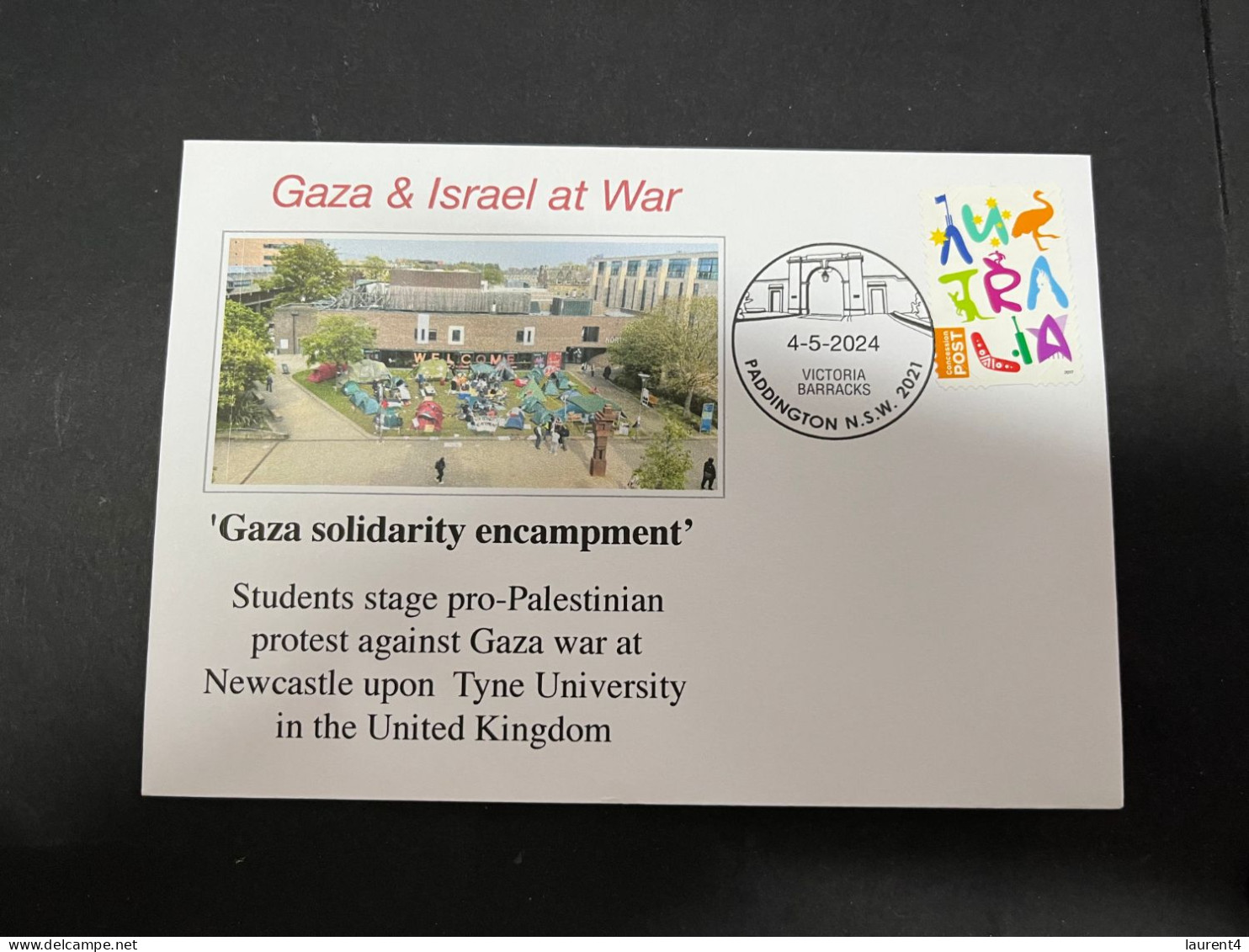 5-5-2024 (4 Z 7) GAZA War - Gaza Solidarity Encampment At Newcastle Upon Tyne (UK) University - Militaria