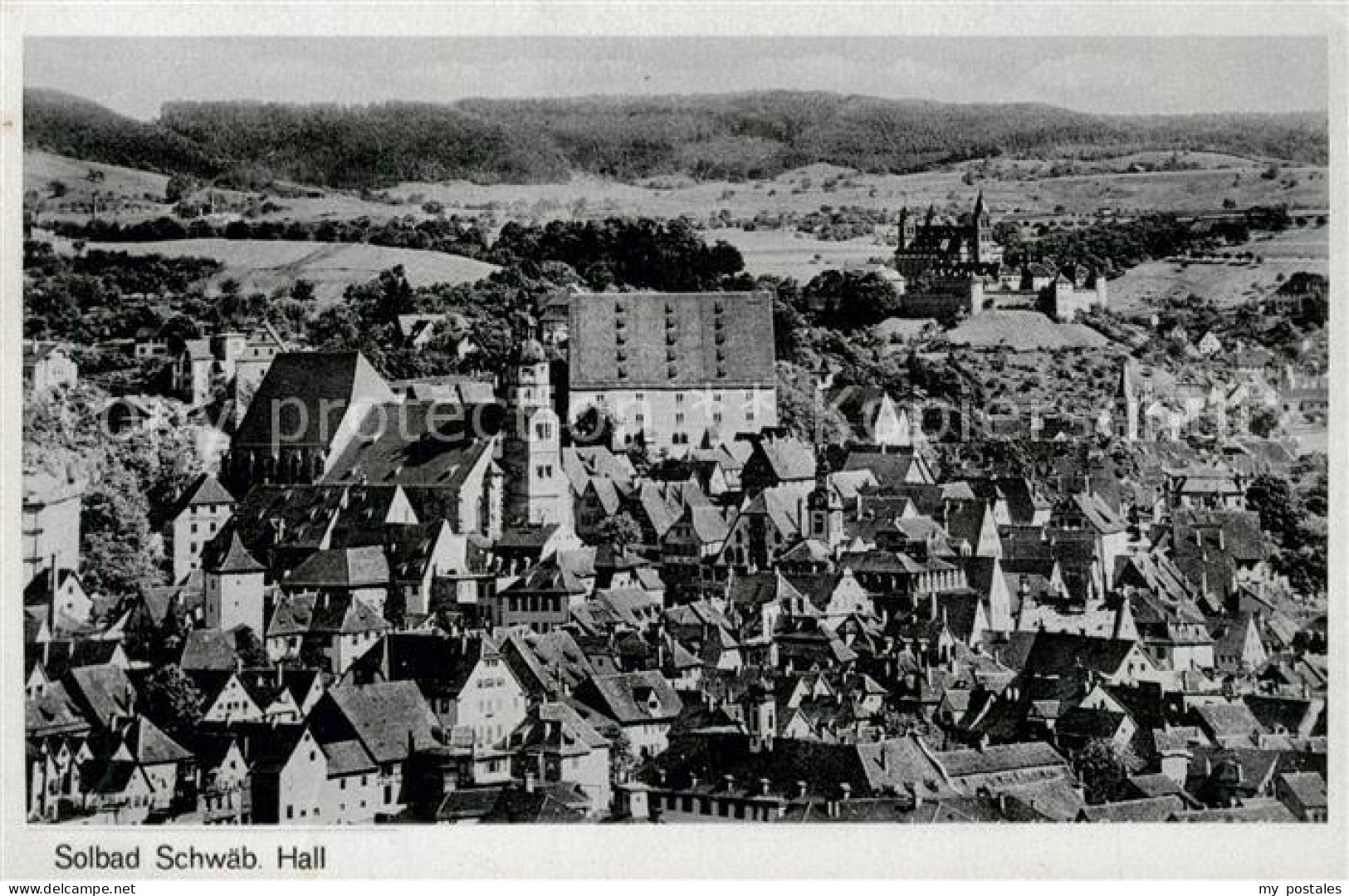 73369470 Schwaebisch Hall Stadtpanorama Fliegeraufnahme Schwaebisch Hall - Schwaebisch Hall