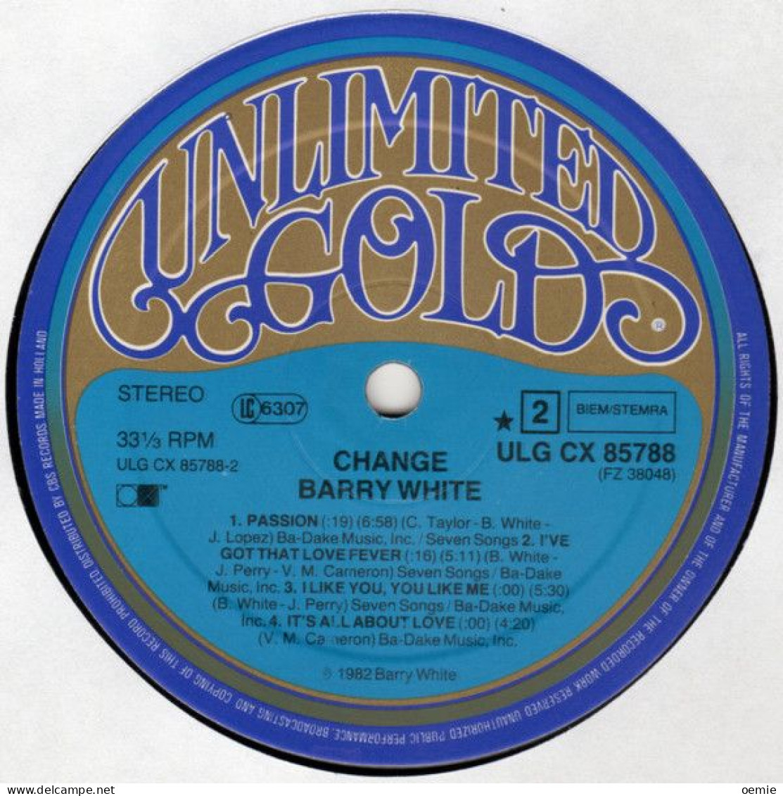 BARRY WHITE   CHANGE - Autres - Musique Anglaise