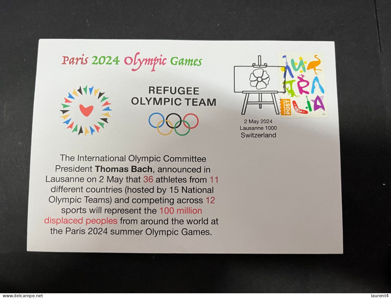 5-5-2024 (4 Z 12 A) Paris Olympic Games 2024 - Refugee Olympic Team (36 Athletes) - Summer 2024: Paris
