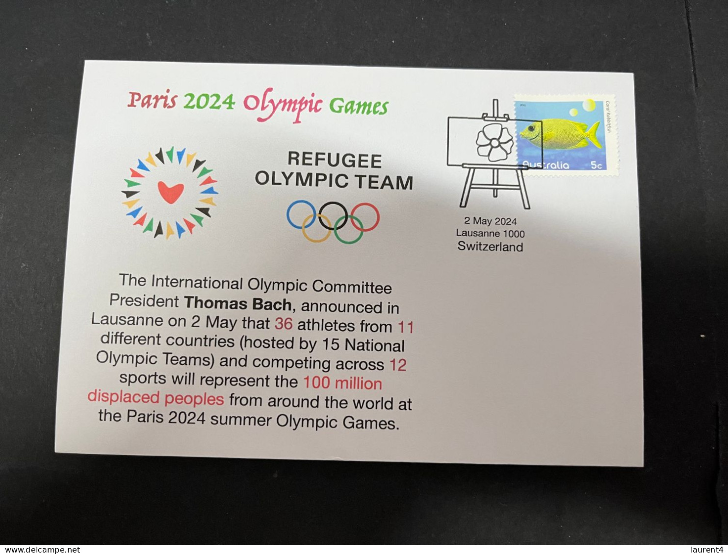 5-5-2024 (4 Z 12 A) Paris Olympic Games 2024 - Refugee Olympic Team (36 Athletes) - Sommer 2024: Paris