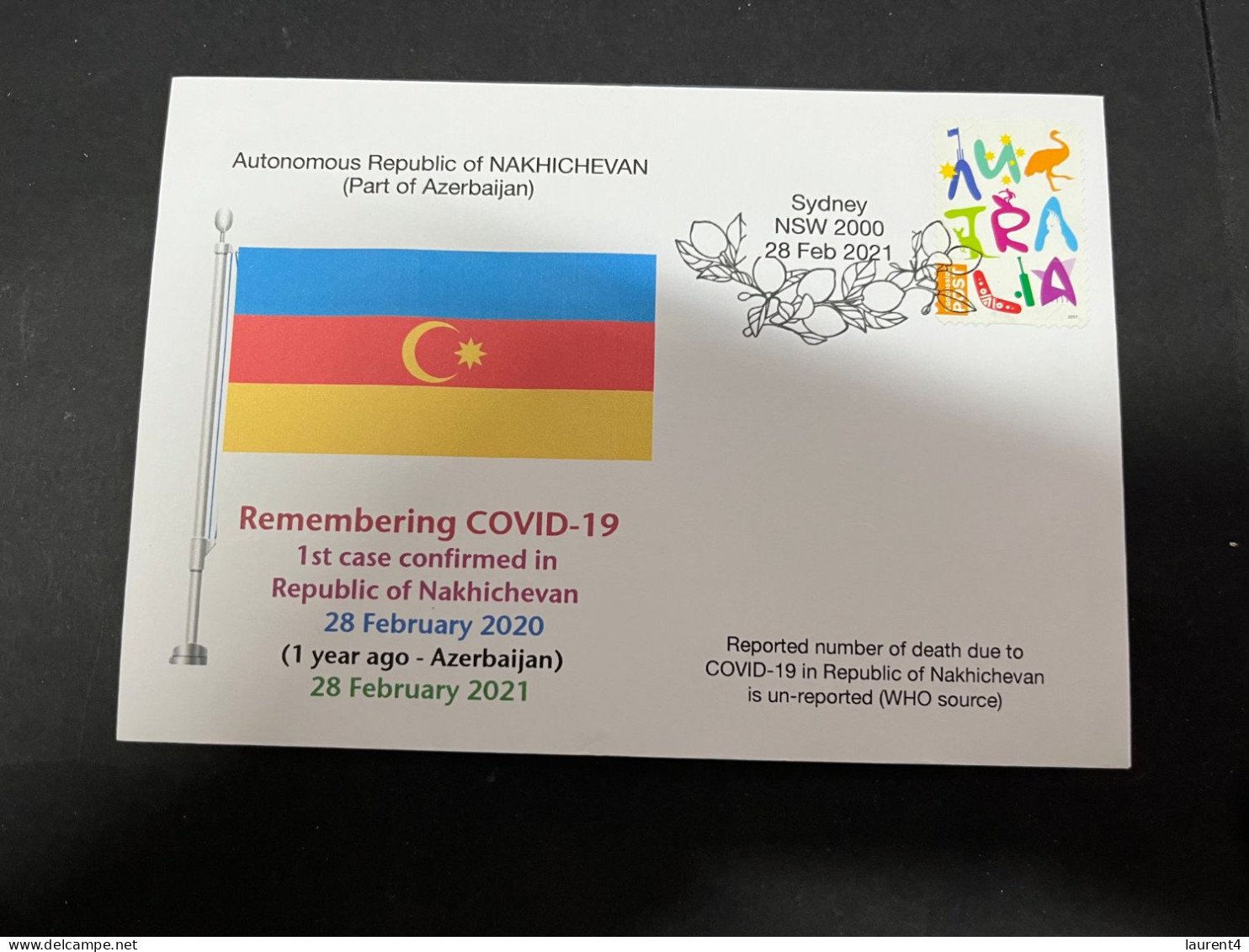 5-5-2024 (4 Z 12A 1st Anniversary Of 1st Case Of COVID-19 Declared In Nakhichevan Rep. With OZ Stamp - Altri & Non Classificati