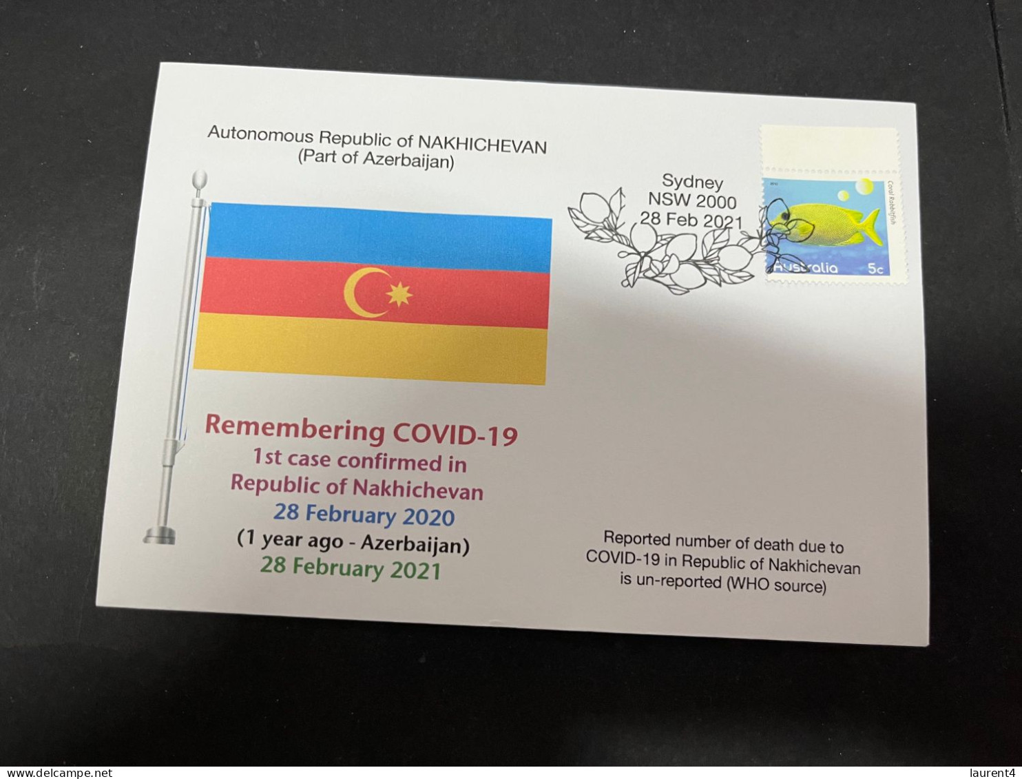 5-5-2024 (4 Z 12A 1st Anniversary Of 1st Case Of COVID-19 Declared In Nakhichevan Rep. With OZ Stamp - Altri & Non Classificati