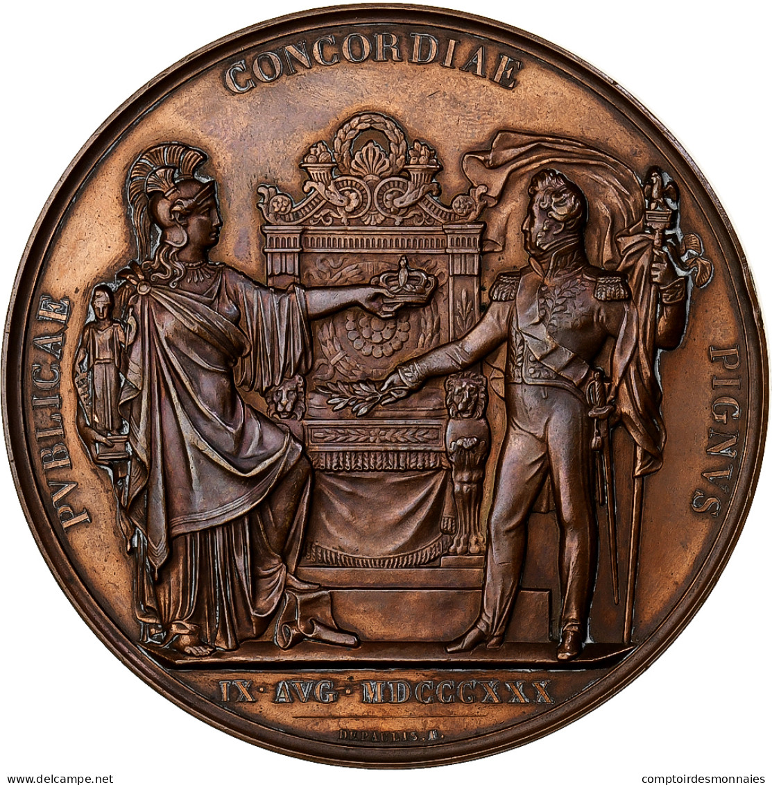 France, Médaille, Couronnement De Louis Philippe Ier, History, 1830, Depaulis - Other & Unclassified