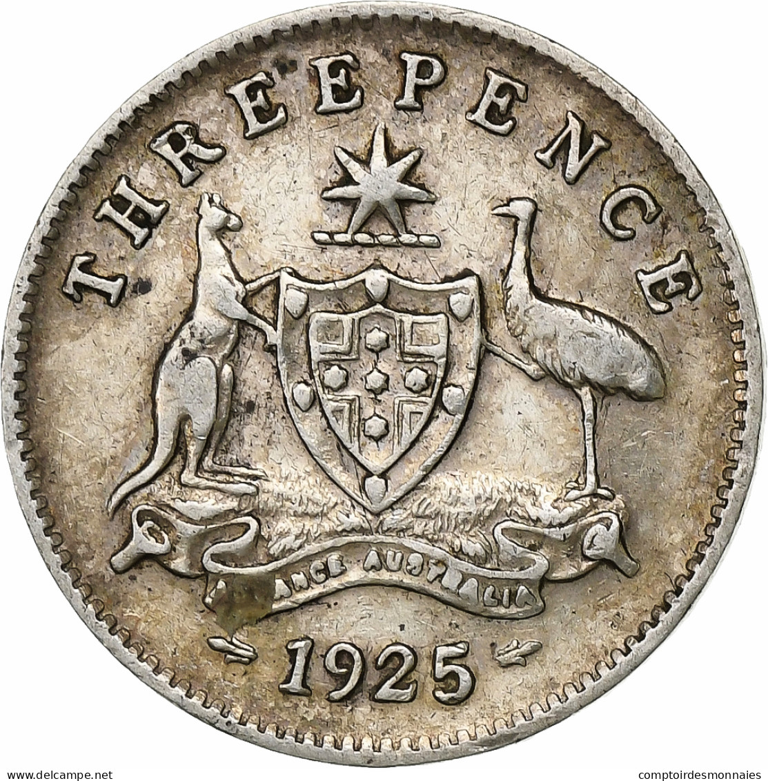 Australie, George V, Threepence, 1925, Argent, TTB, KM:24 - Threepence