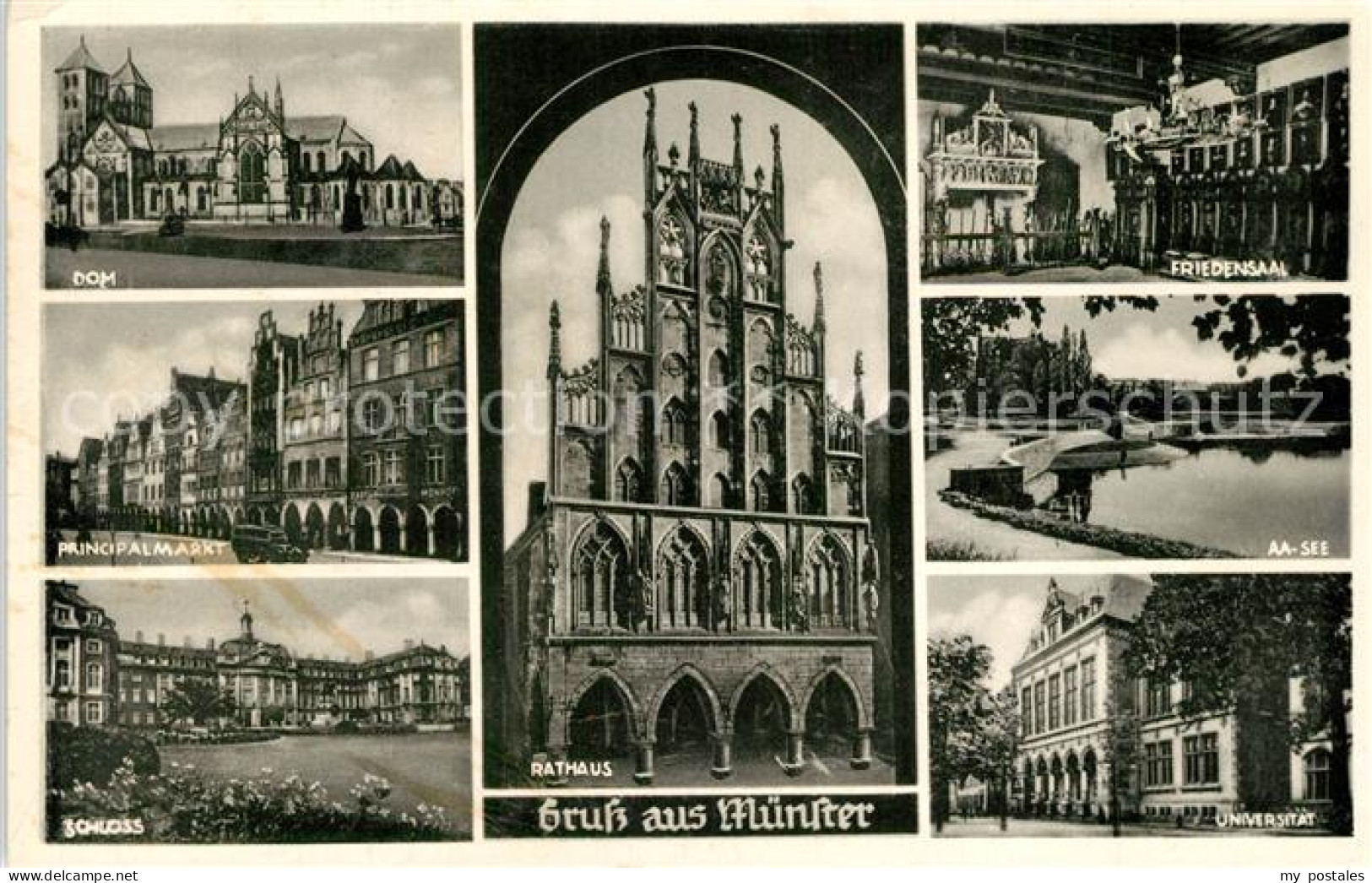 73361584 Muenster Westfalen Dom Friedensaal Universitaet Schloss Principalmarkt  - Münster