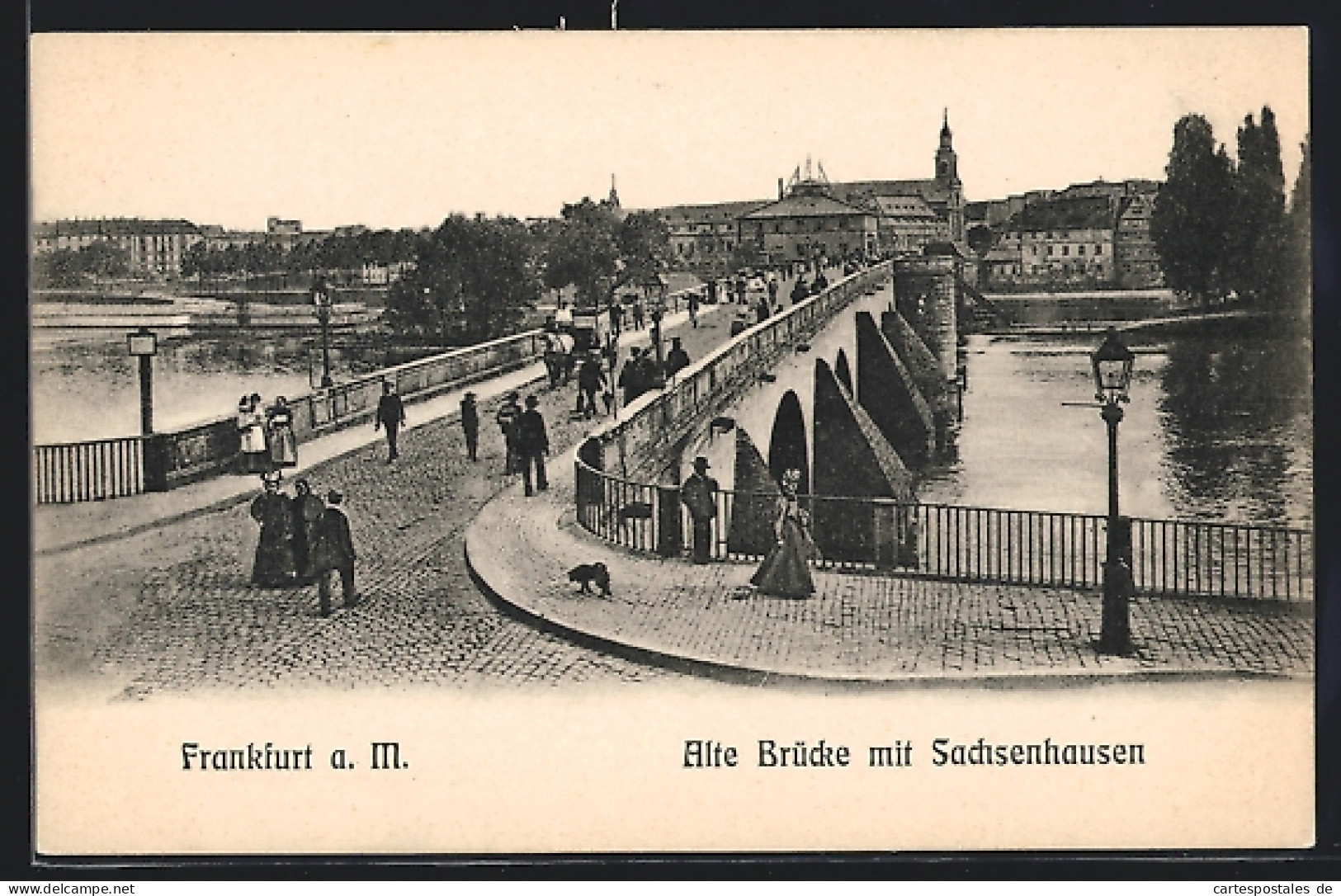 AK Frankfurt A. M., Alte Brücke Mit Sachsenhausen  - Frankfurt A. Main