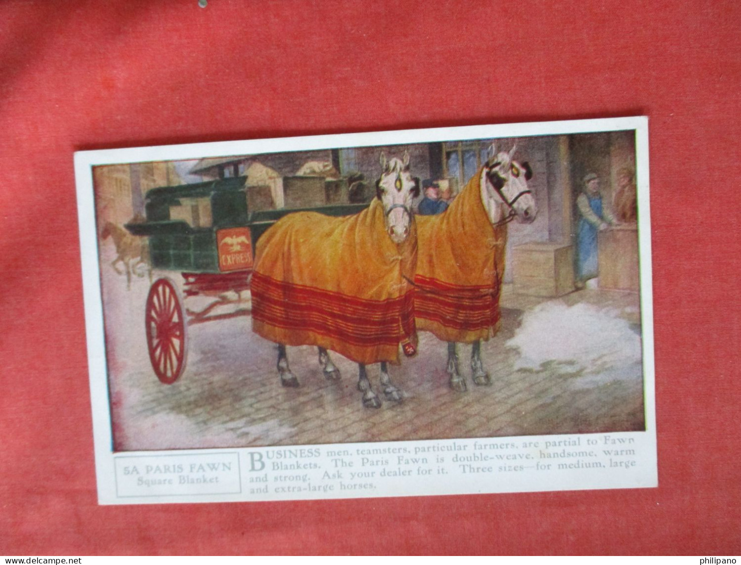 5A HORSE Paris Fawn Blanket ADVERTISING   Ref 6400 - Advertising