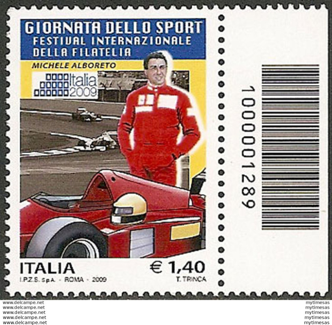 2009 Italia Michele Alboreto Codice A Barre MNH Unif. 3181cb - Otros & Sin Clasificación