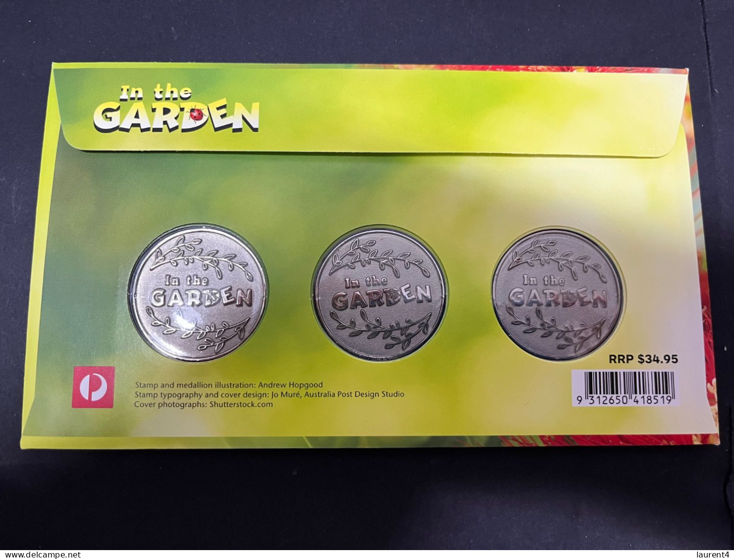 5-5-2024 (4 Z 14) Australia 2019 In The Garden Medallion Colored Cover (with Ladybug Special Postmark) 499/1500 - Token Coinage (POW)