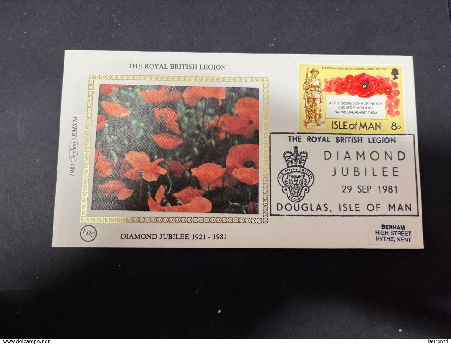 5-5-2024 (4 Z 14)  FDC (Isle Of Man) The Royal British Legion Diamond Jubilée (Red Poppy Flowers) - Militaria