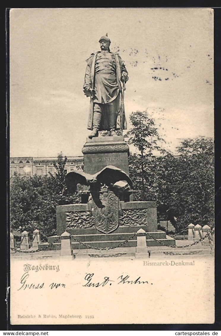 AK Magdeburg, Das Bismarck-Denkmal  - Magdeburg