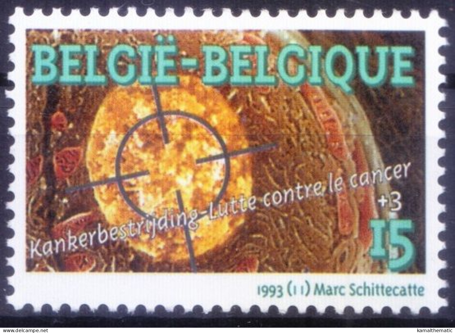 Belgium 1993 MNH, Control Cancer, Medicine, Health - - Krankheiten