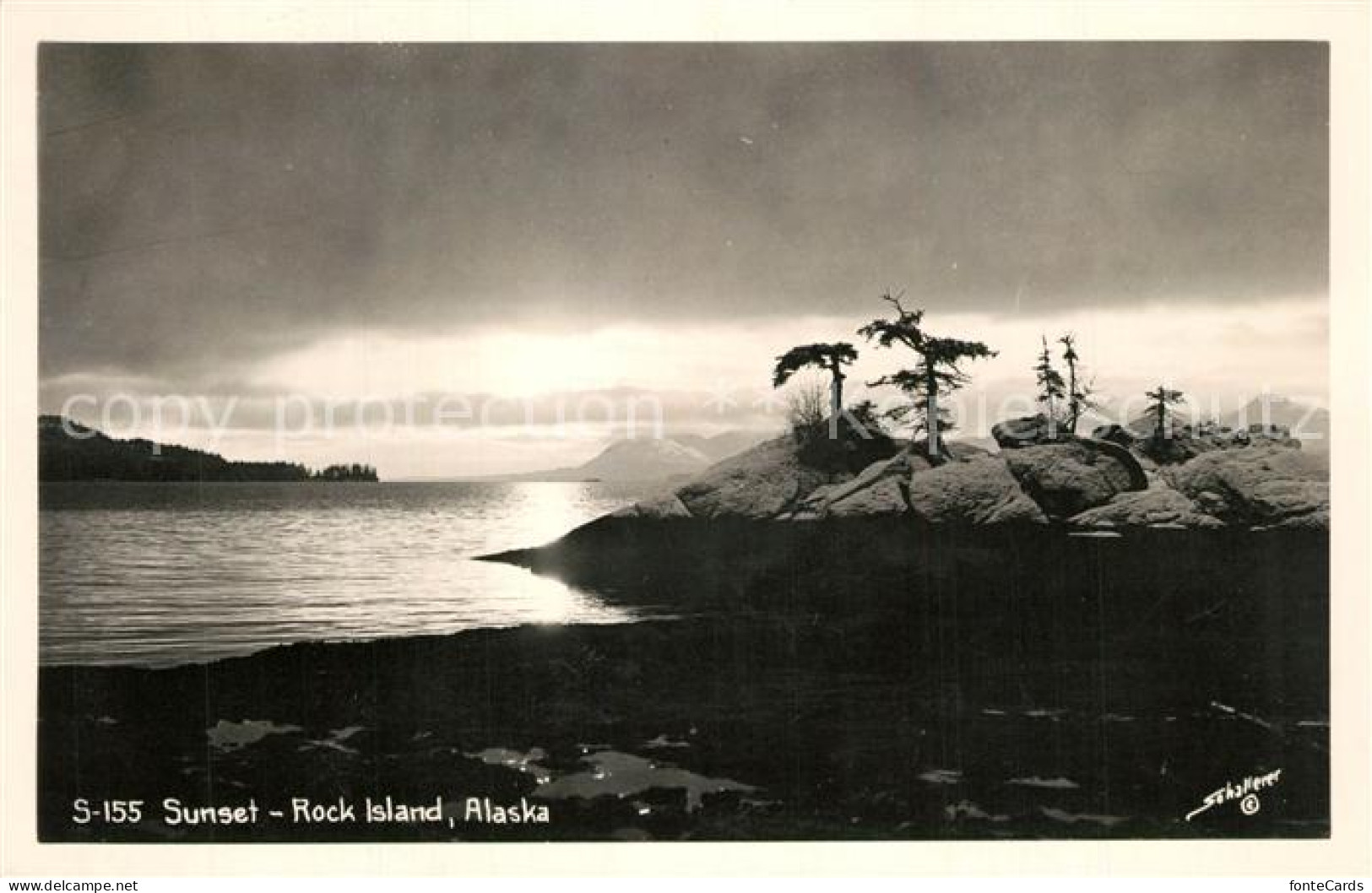 73301814 Rock_Island_Alaska Sunset Landschaftspanorama Sonnenuntergang - Sonstige & Ohne Zuordnung