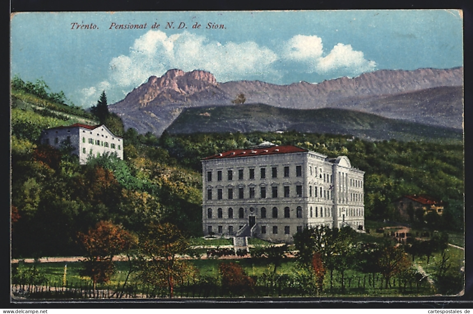 Cartolina Trento, Pensionat De N. D. De Sion  - Trento