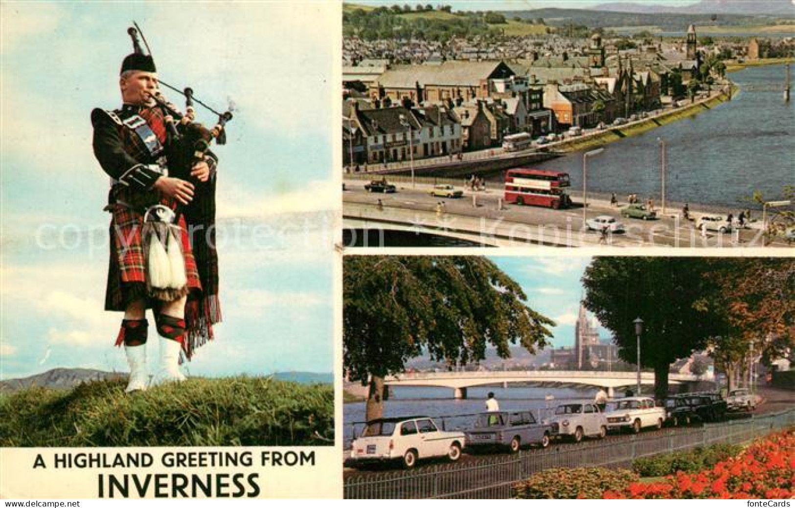 73294117 Inverness Highland Schotte Mit Dudelsack Uferpromenade Inverness Highla - Other & Unclassified