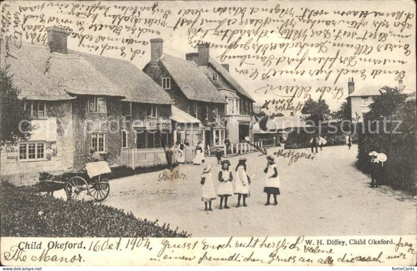 41945046 Child Okeford Strassenansicht Kinder Pferdekutsche  - Other & Unclassified