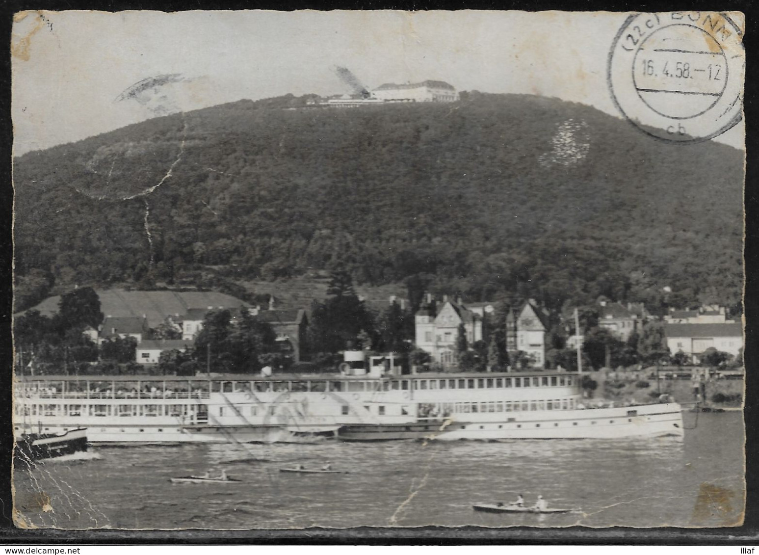 Germany.   Konigswinter Am Rhein Mit Petersberg.  Illustrated View Posted Postcard - Königswinter