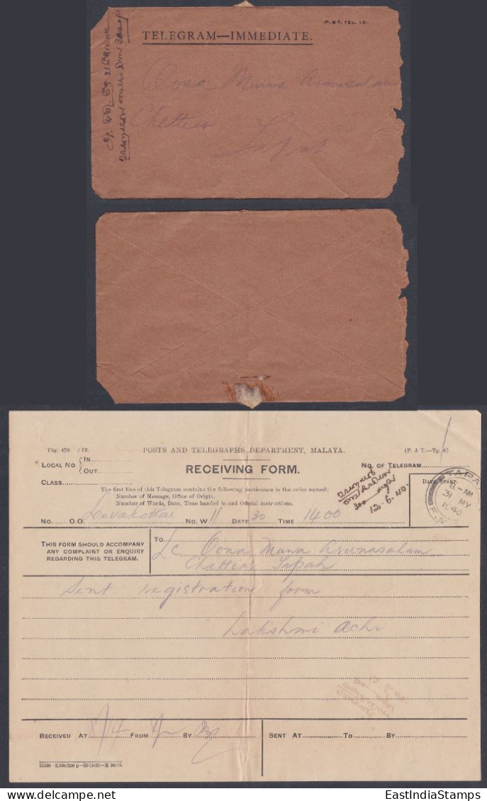 British Malaya 1940 Telegram, Malaysia - Malaya (British Military Administration)