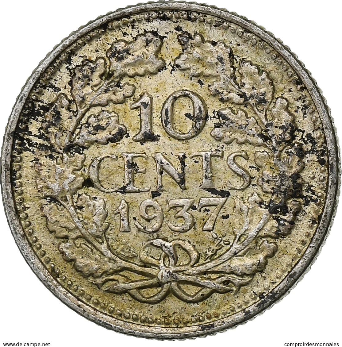 Monnaie, Pays-Bas, Wilhelmina I, 10 Cents, 1937, TTB, Argent, KM:163 - 10 Centavos