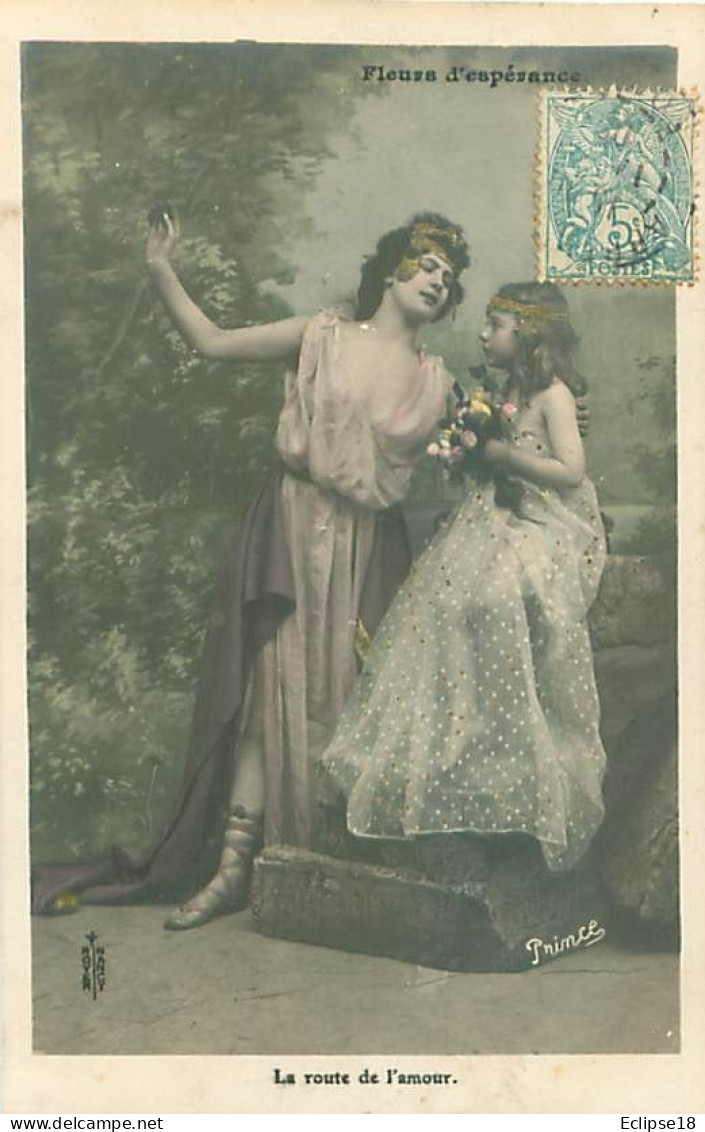 Serie De 3 Cartes - Femme Fillette Denuder - Fleurs D' Esperance     Q 2600 - Szenen & Landschaften