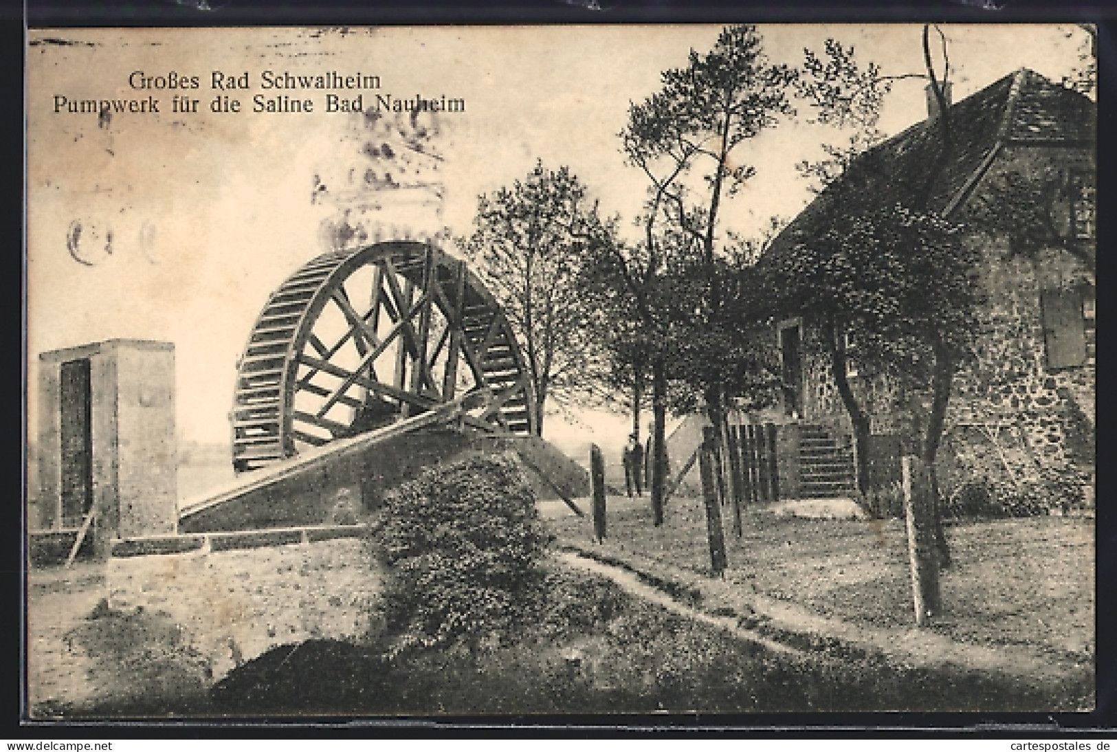AK Schwalheim, Grosses Rad Pumpwerk Für Die Saline Bad Nauheim  - Bad Nauheim