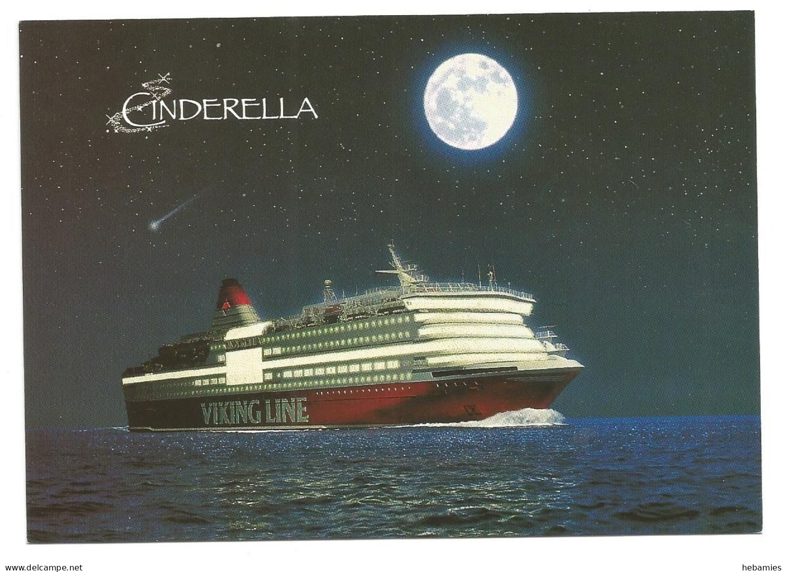 Cruise Liner M/S CINDERELLA In The Moonlight  - VIKING LINE  Shipping Company - - Ferries