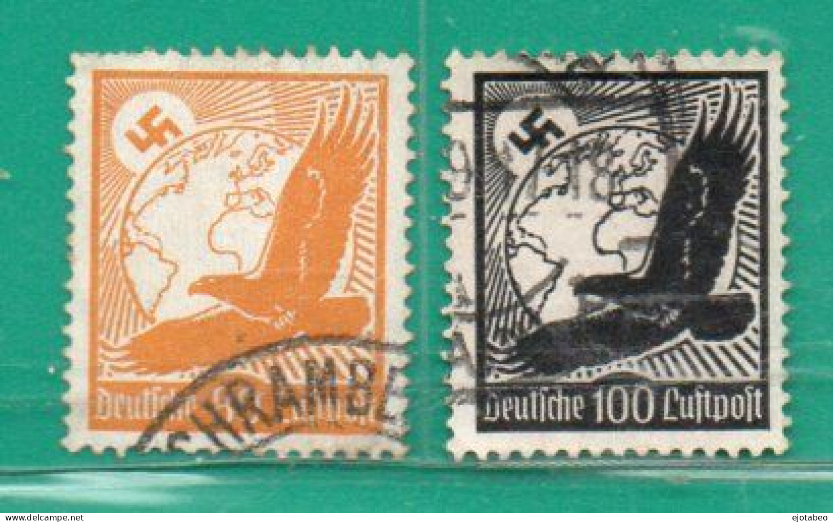 70 Alemania Imperio 1934 YT A50,A51 Usado,Used,Usato TT: Águilas-Yvert Cotiza Euros 9.50 - Gebraucht