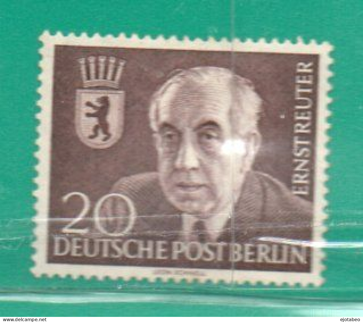 71 Alemania Berlin Occidental 1954 YT 103 Ss Nuevo S/Goma Usado,Used,Usato TT:Escudos,personalidades- Yvert Euros 5.00 - Used Stamps