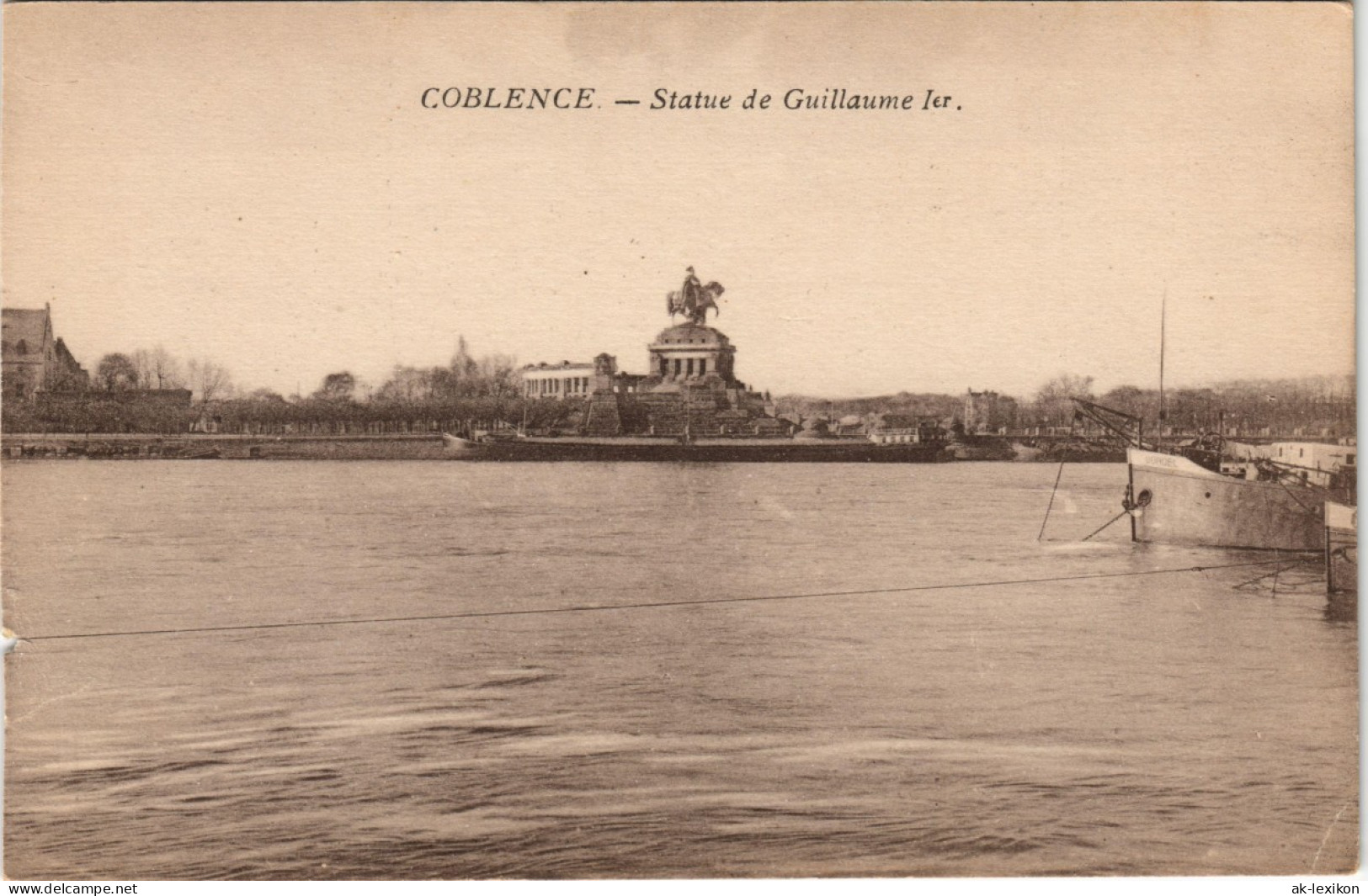 Ansichtskarte Koblenz Statue De Guillaume - Schiff 1924 - Koblenz