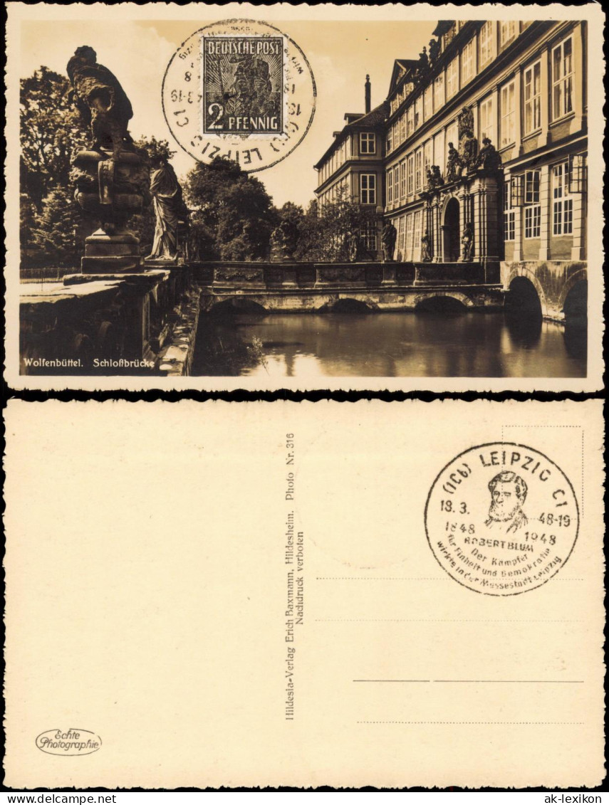 Ansichtskarte Wolfenbüttel Schloßbrücke 1939 - Wolfenbuettel