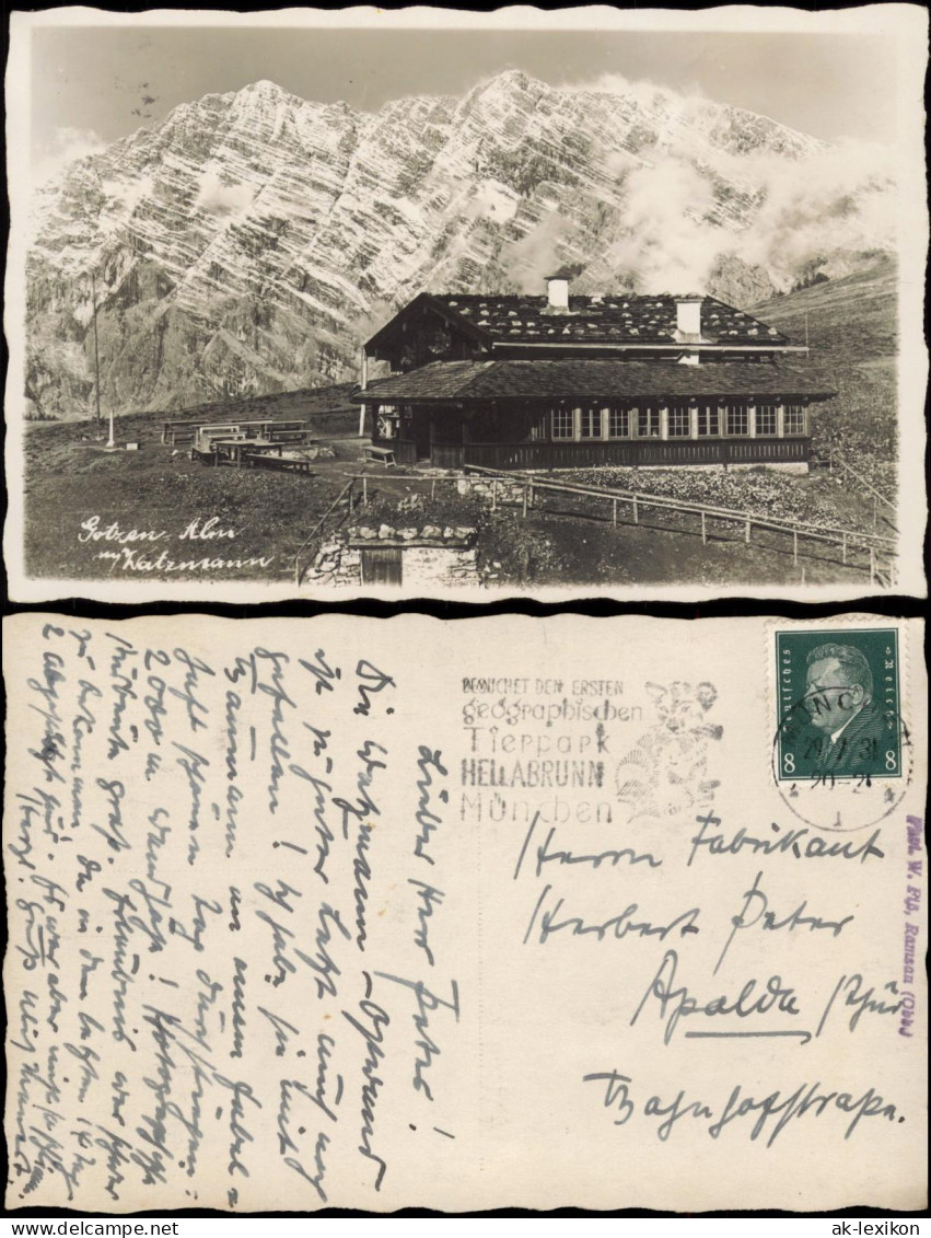 Ansichtskarte Berchtesgaden Götzen Alm Watzmann 1931 - Berchtesgaden