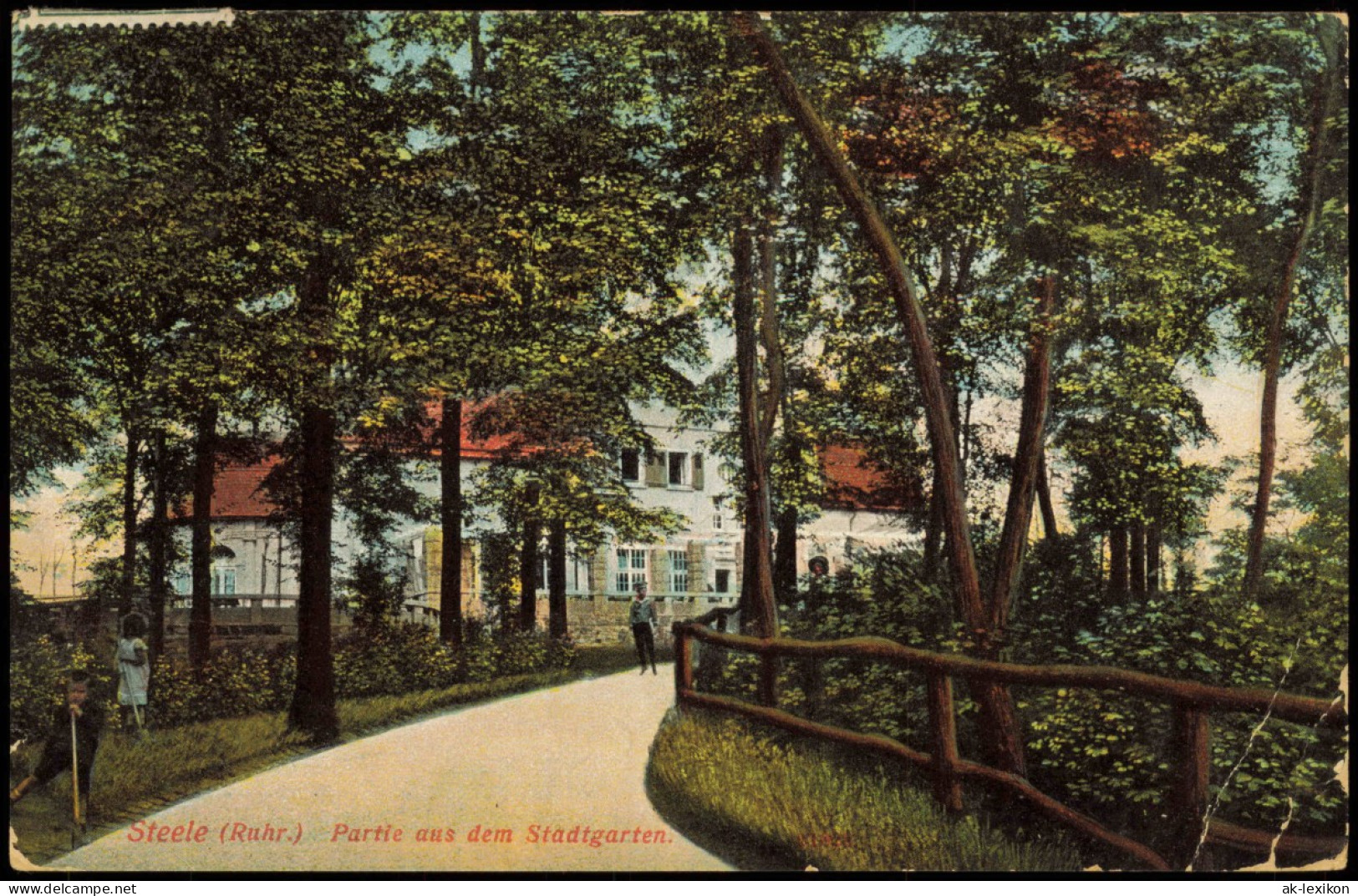 Ansichtskarte Steele-Essen (Ruhr) Partie Aus Dem Stadtgarten 1912  Gel. Stempel - Essen
