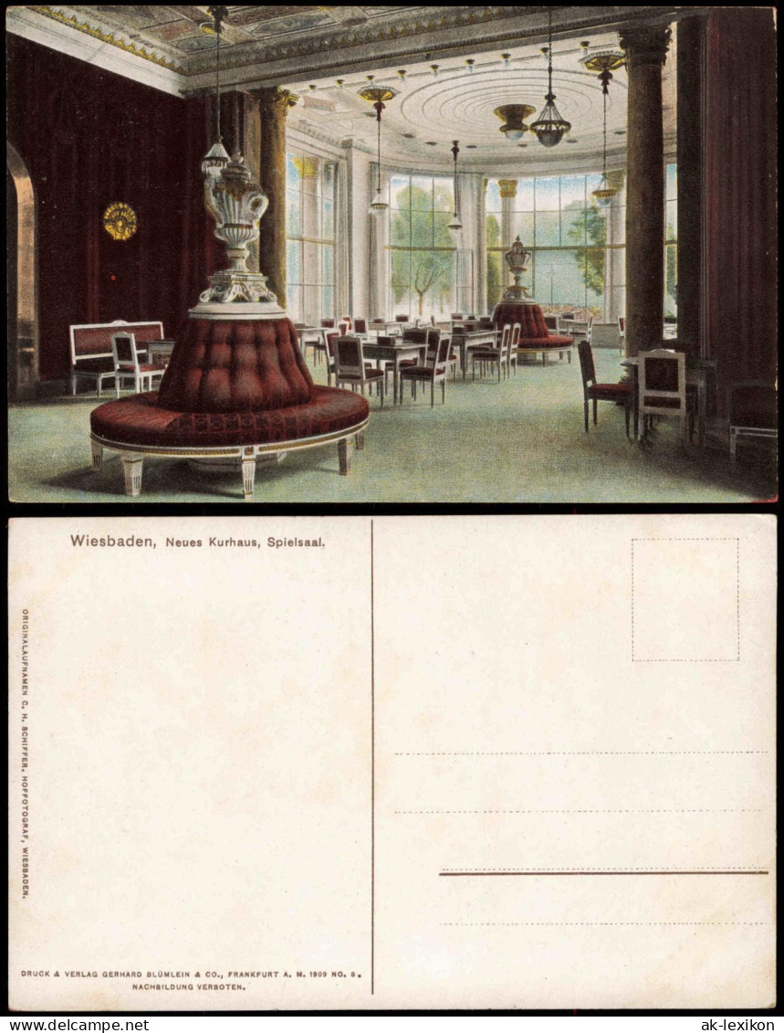 Ansichtskarte Wiesbaden Neues Kurhaus, Spielsaal. 1909 - Wiesbaden