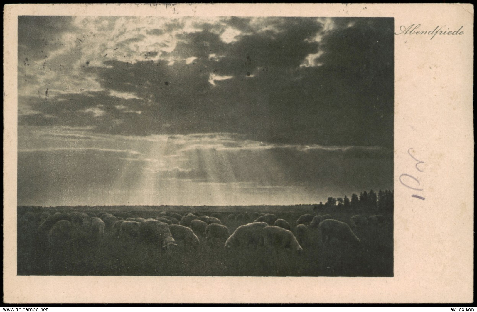 Ansichtskarte  Stimmungsbild Natur "Abendfriede" (Tiere Auf Weide) 1922 - Unclassified